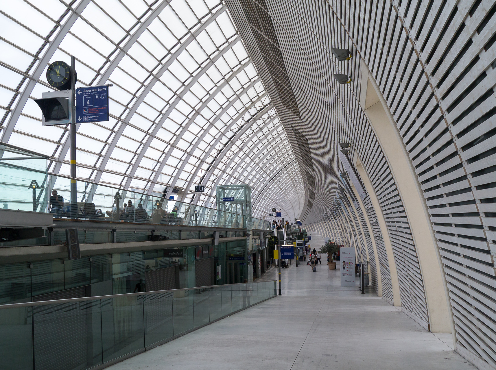 "Interior of Avignon TGV train station."